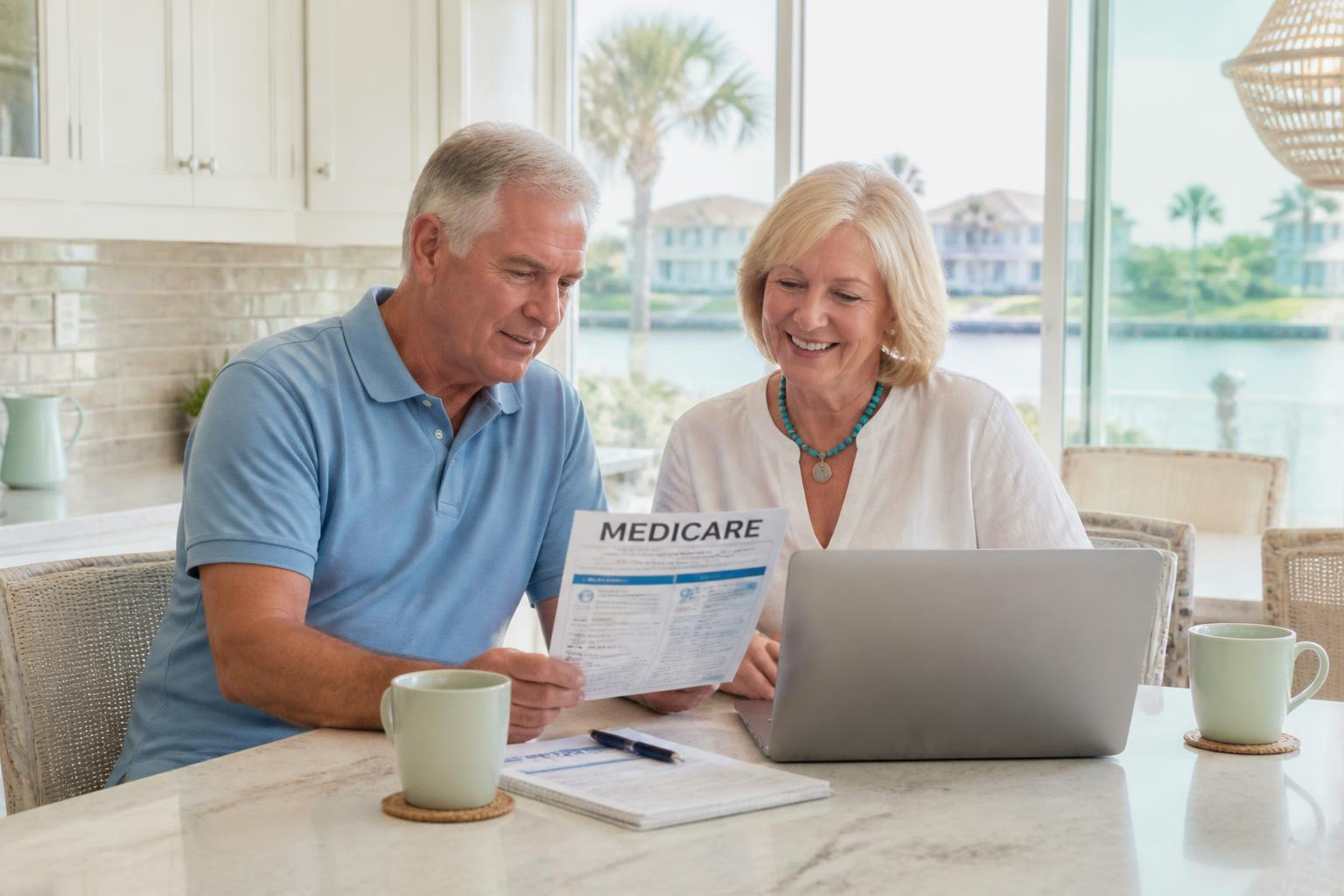 Jacksonville retirees going through Medicare paperwork and questions at home